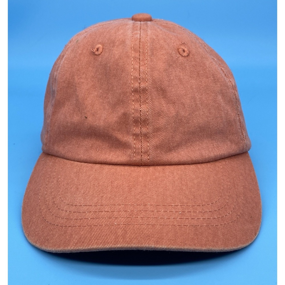 Dorfman Pacific Baseball Cap Strap Back One Size Coral Distressed Canvas